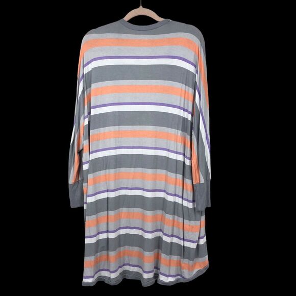 Torrid Super Soft Cocoon Cardigan, Striped, Open Front, Curved Hem SZ 0 (XL) - Picture 3 of 9